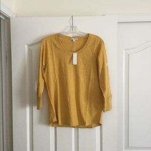 James Perse mustard 3/4 sleeve tee